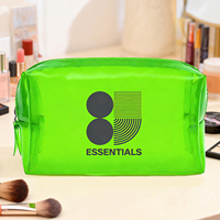 Bolsa de Maquillaje Transparente de PVC TPU para Viaje, Impermeable, Bolsa de Aseo Transparente, Aprobada por la TSA para Estadios, Bolsa para Cosméticos y Cuidado de la Piel