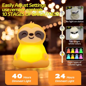 Chevet Silicone Mini Cadeau Veilleuses Animal Lampes Pour Enfants USB Pat Enfants Mignon Table Bébé Chambre LED Sommeil Silicone LED Lampe - Product Image 2