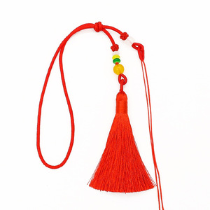 Colgante de Borla Tejido a Mano con Cuentas de Ágata, Estilo Bohemia, Unisex, con Asa de Cuerda Decorativa - Product Image 5