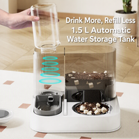 Distributeur d'eau et gamelle de rangement 2-en-1 USB pour animaux de compagnie (chien, chat) – Grande capacité, en PP, fonctionnement silencieux, double gamelle, utilisation extérieure