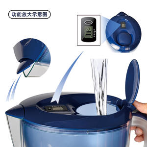 Carafe filtrante à eau 2,5-3,5 L, charbon actif, eau alcaline minérale, fonctionnement manuel, options de couleurs blanc et bleu - Product Image 5