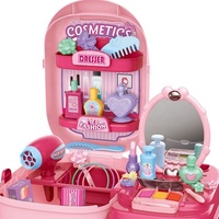 Samtoy 37 pièces DIY Simulation Portable beau cosmétique jeu de Simulation ensemble maquillage commode valise commode Table jouets pour filles