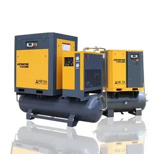 Compressor de ar de parafuso industrial com CE para equipamentos, silencioso, 4kW, 5kW, 7,5 kW, 15kW, 22kW, 500 L, venda quente