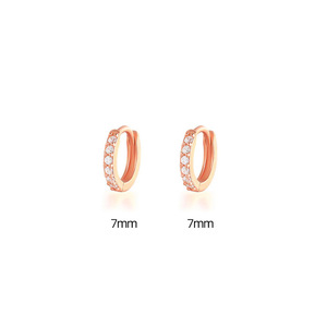 <span class=keywords><strong>Orecchini</strong></span> a polsino da donna in ferro elettroplaccato con zirconi <span class=keywords><strong>per</strong></span> piercing alla cartilagine, helix, naso, setto, daith, rook, tragus, nariz, in oro rosa - Product Image 3