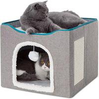 Lit pour chat pliable fonctionnel de haute qualité, fabricant en gros, maison pour chat, griffoir pour chat