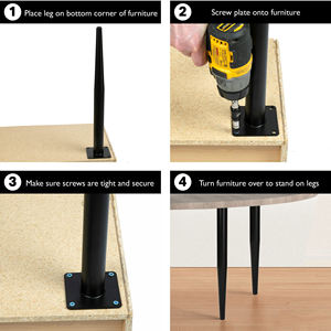 Gambe della sedia 16 pollici affusolato oro nero moderno di lusso armadi tavolo da caffè <span class=keywords><strong>in</strong></span> <span class=keywords><strong>metallo</strong></span> sgabello sedia mobili gambe <span class=keywords><strong>per</strong></span> sedia - Product Image 6