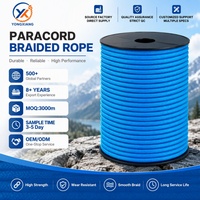 Paracord 12 brins 1000lb 4mm en nylon, cordon de parachute en gros, bobine de 300 pieds, pour camping, survie, extérieur, bricolage, bracelet, bleu