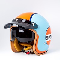 Nouveau Casque Rétro Locomotive 3/4 avec Lunettes Intégrées Unisexe Tendance et Personnalisé
