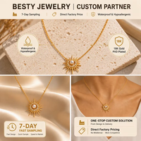 Colliers superposés tendance en acier inoxydable 316L doré pour femmes, avec pendentifs délicats lune, soleil, étoile et perle, bijoux multicouches