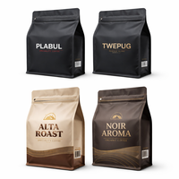 Sachet de café en plastique de luxe personnalisé, réutilisable, scellé sur huit côtés, 500g, avec fermeture à lien métallique, haute qualité, pour espresso, en promotion, directement de l'usine