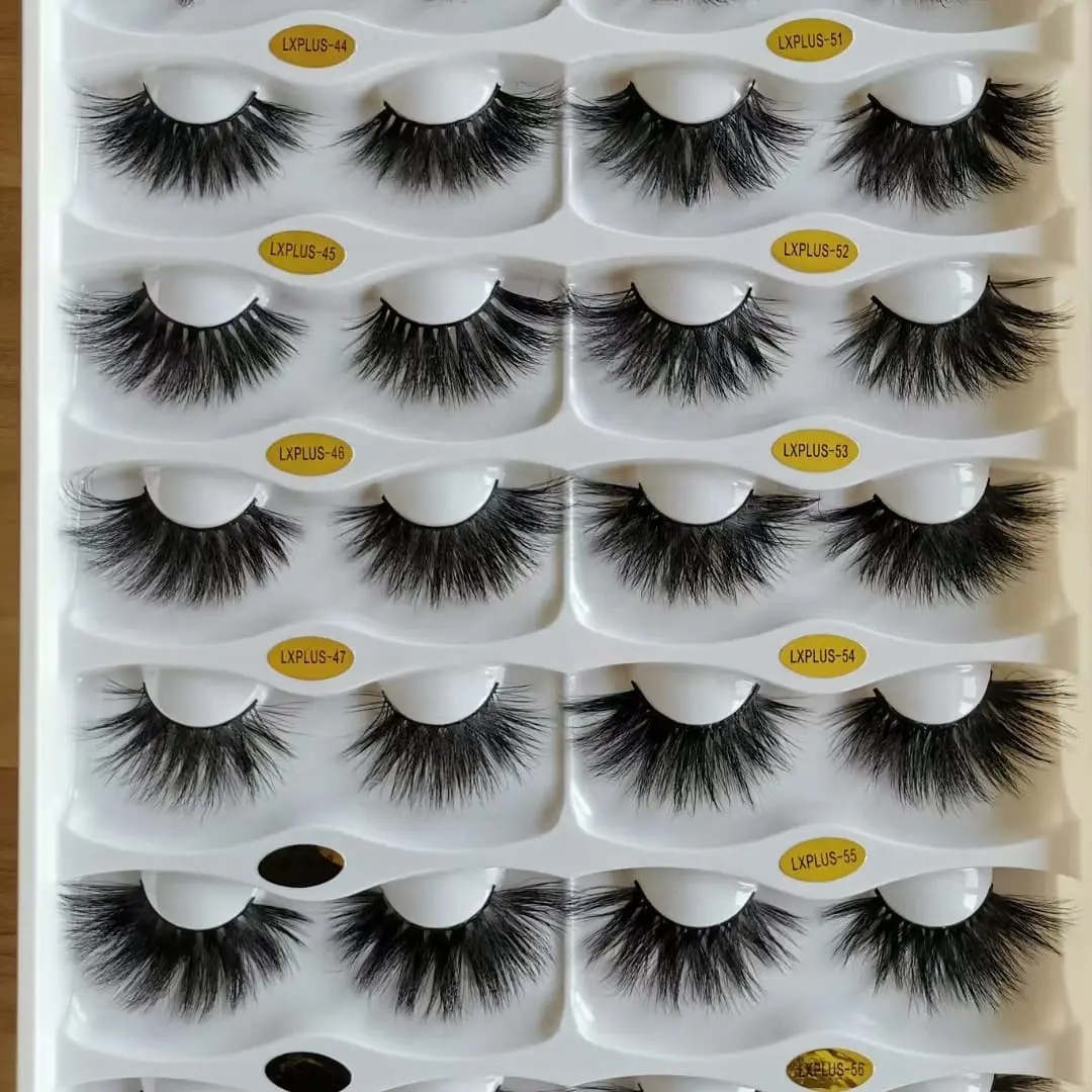 Lxplus 5D mink lashes real mink soft lightweight and reusable single box mink false eyelashes with customize eyelash box