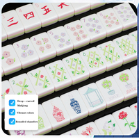 Ensemble de Mahjong de Luxe en Acrylique Rose, 160 Tuiles, Style Américain, 4 Couches, 1,2 Pouce, Premium, pour Jeux de Casino, Famille/Amis