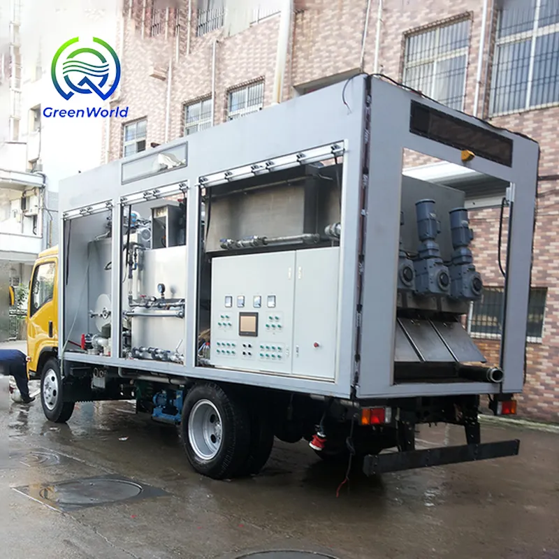 mobile sludge dewatering equipment waste water treatment plant screw press sludge dewatering machine for waste water treatment