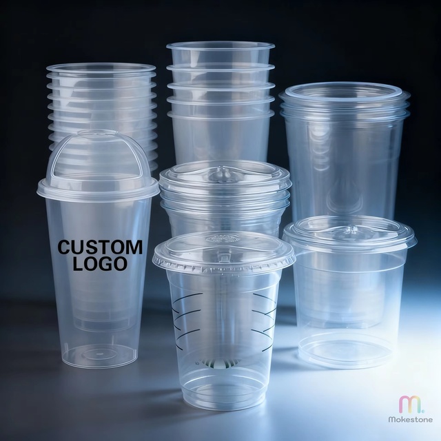 Custom 8oz 16oz Bubble Milek Tea Juice Custom logo Print Pet Pla for Cold Drink with Lid clear Coffee Disposable Plastic Cup