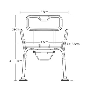 Silla de Ducha y Baño Portátil de Aleación de Aluminio Heng Sheng Holdings con Asiento para Personas Mayores, Equipo de Seguridad para Baño - Product Image 4