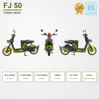 Scooter à essence 50CC, cyclomoteur, moto, 2,1 kW, Euro 5, EFI, 45 km/h, CVT, démarrage électrique, frein à disque avant, utilitaire FJ50