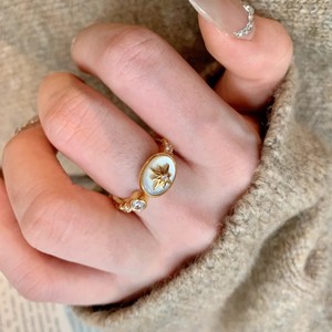 Puxin moda mujer redondo personalidad moda piedra preciosa cristal anillo octagrama estrella anillo para niñas - Product Image 3