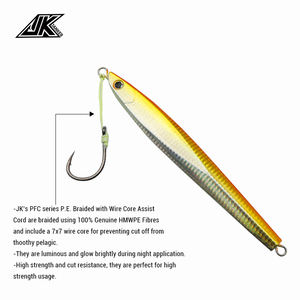 JK 90/120/150LB Luminous <span class=keywords><strong>PE</strong></span> Assist Line 7*7สแตนเลสลวดเหล็กสูง Stronger <span class=keywords><strong>8</strong></span> Strands <span class=keywords><strong>สาย</strong></span>ตกปลาสีเขียว - Product Image 5