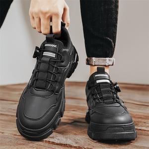 Nouvelles chaussures Martin pour hommes à bouton rotatif, automne et hiver, chaussures de travail, chaussures décontractées d'extérieur, chaussures polyvalentes, chaussures de sport à semelle épaisse pour hommes - Product Image 5