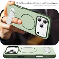 Étui de téléphone en métal avec béquille et couvercle magnétique pour iPhone 18, compatible avec iPhone 17 Pro Max, 16, 15, 14, 13, avec boutons de caméra IA