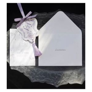 Invitaciones de Papel Semicirculares de Diseño Creativo, Sobre Blanco, Papel Negro Metalizado, Tarjeta Pequeña, Juego de Invitaciones para Boda - Product Image 1