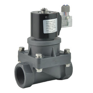 UPVC CPVC PVC化学酸防腐活塞常开内螺纹电磁阀用于海水 - Product Image 1