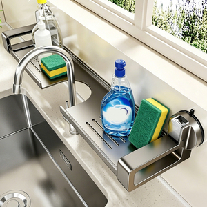 Moderno Portaoggetti a Ventosa per Rubinetto, Organizzatore da Parete Senza Foratura per Hotel, Cucina e <span class=keywords><strong>Bagno</strong></span> - Product Image 3