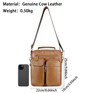 Sac bandoulière vintage en cuir de vache véritable Andong pour homme, sac à bandoulière pour homme, sac à main 1684 - Product Image 3