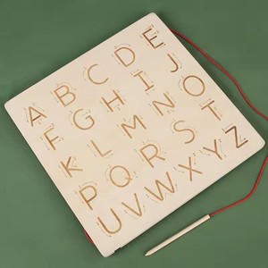 Planche de traçage d'alphabets éducatifs Jouets en bois planche à <span class=keywords><strong>lettres</strong></span> double face Jouet Montessori perles en bois <span class=keywords><strong>Labyrinthe</strong></span> double face pour les enfants - Product Image 5