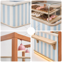 Comptoir de présentation en verre pour kiosque à desserts de centre commercial moderne, personnalisable pour l'ensemble du magasin, fonctionnel pour gâteaux, glaces et bubble tea