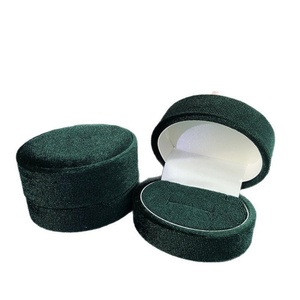 Mini Plain Oval Shape Velvet Jewelry Storage <b>Box</b> Portable <b>Small</b> Ring Earrings Pendant Universal <b>Gift</b> <b>Box</b> with <b>Box</b> Sleeve - Product Image 5