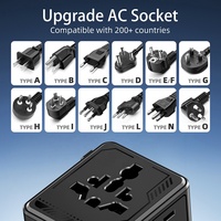 Worldplug GaN 45W Çoklu Priz Uluslararası Evrensel Seyahat Adaptörü Hepsi Bir Arada Dünya Çapında Şarj Cihazı Telefon Tablet Laptop için