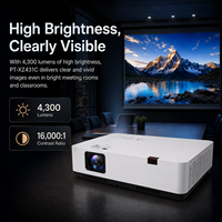 Projecteur d'éducation et d'affaires PT-XZ431C 4300 Lumens WUXGA 3LCD avec zoom 1,66x pour salle de conférence, salle de classe, formation