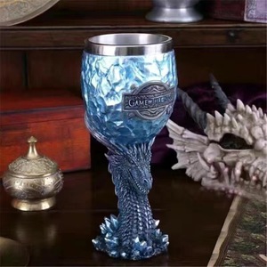 Gobelet de jeu de glace et de feu créatif <span class=keywords><strong>7</strong></span> OZ tasse en acier inoxydable en résine GTA30 Dragon Power avec motif de dragon de glace - Product Image 1