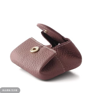 Japanese-style minimalist PU leather <b>coin</b> <b>purse</b>, cute dumpling design, handheld <b>coin</b> <b>purse</b>, mini <b>coin</b> pouch, portable folding - Product Image 5