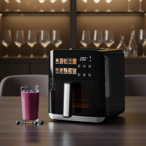 หม้อทอดไร้น้ำมันอัจฉริยะ - หน้าจอสัมผัสแบบดิจิตอล ควบคุมการทำงาน ถาดรองน้ำมันแบบถอดได้ สำหรับใช้ในบ้าน - Product Image 1