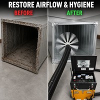 Nouvelle machine électrique automatique de nettoyage de conduits d'air avec brosse rotative et aspiration pour l'élimination de la poussière des conduits de climatisation