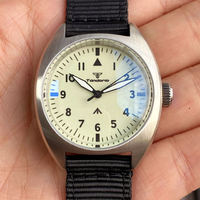 Montre tactique tout temps 36mm vert cadran lumineux complet Japon NH35 mouvement dôme saphir 200m WR