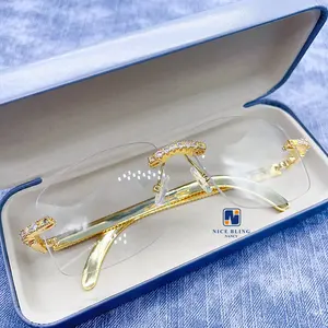 ready to ship discount rapper jewelry 5A+ stone micro pave hip hop sun glasses iced out glasses