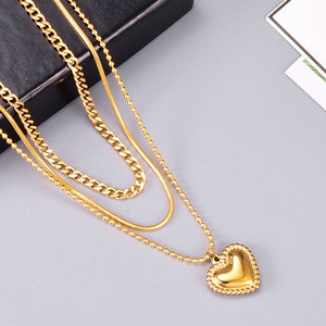 Ensemble de bijoux tendance plaqué or en alliage, collier, boucles d'oreilles et bracelet pour femme, vente chaude - Product Image 1
