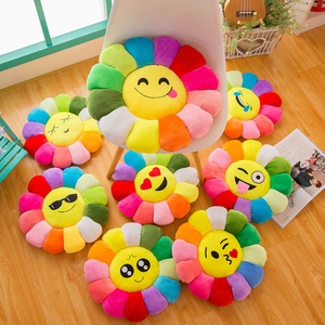 Venta al por mayor Sun Flower juguetes de peluche coloridos cojines de peluche suave decoración del suelo del hogar - Product Image 4