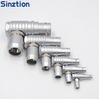 Conector Circular Personalizable Sinztion FHG Compatible con Conexión Rápida de Tipo Push-Pull, Serie B, Codo de 90 Grados, para Aviación