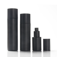 Vaporisateur de lotion en verre noir mat pots de crème en verre bouteille d'emballage cosmétique