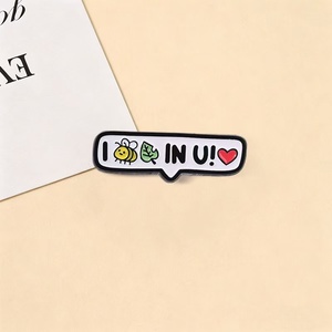 Broche <span class=keywords><strong>de</strong></span> esmalte con diseño <span class=keywords><strong>de</strong></span> abeja, hoja y corazón, <span class=keywords><strong>de</strong></span> aleación <span class=keywords><strong>de</strong></span> zinc, chapado en níquel negro, para motivación y confesión - Product Image 3