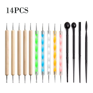 Juego de 14 herramientas de cerámica transfronterizas para tallado de arcilla y piedra, bolígrafo de punteado multifunción para arte de uñas, venta al por mayor TN068 Opp - Product Image 4