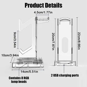 Soporte de estante para Gamepad RGB para PS5 Portal/PS5/Xbox, controlador de montaje de escritorio, soporte de pantalla, controlador de auriculares, soporte de consola de mano - Product Image 5