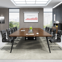 Table de conférence moderne en bois Zitai pour 10 personnes, hauteur réglable, bureau de salle de réunion, usage commercial