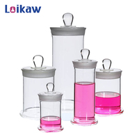 Loikaw laboratoire verrerie spécimen pot sur mesure bocal en verre conteneur bidons bocaux en verre apothicaire avec couvercle en verre