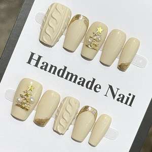 <span class=keywords><strong>Uñas</strong></span> Postizas Rojas Navideñas Estilo Francés Hechas a Mano, Nuevo Diseño, <span class=keywords><strong>Uñas</strong></span> Artificiales Personalizadas para Salón de <span class=keywords><strong>Uñas</strong></span>, Uso al por Mayor - Product Image 6