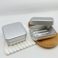 Boîte à savon carrée en aluminium de 100 ml et 180 ml, vente en gros, étui à savon portable en aluminium